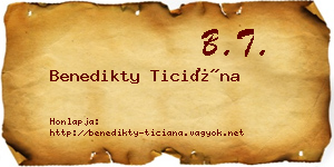 Benedikty Ticiána névjegykártya